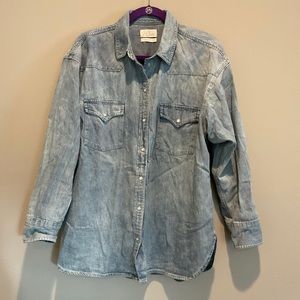 J Crew Relaxed Denim Button Down Shirt